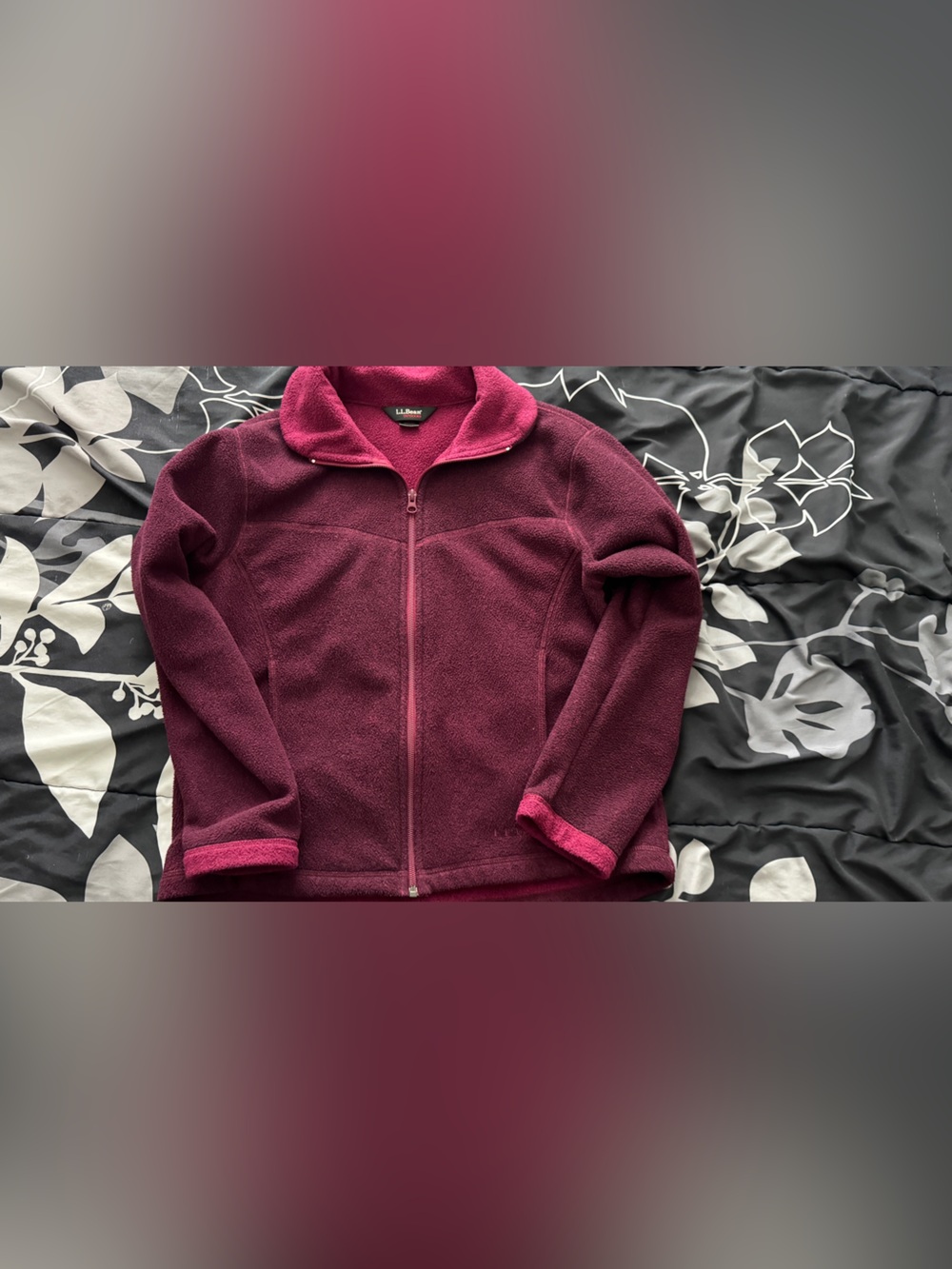 LL Bean Women's Full-Zip Fleece Jacket Medium - Plum